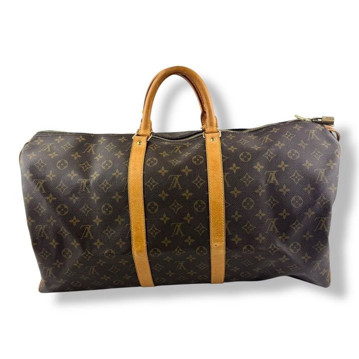 Louis Vuitton Vintage Brown Monogram 55 Keepall Duffle Bag - Lux Central