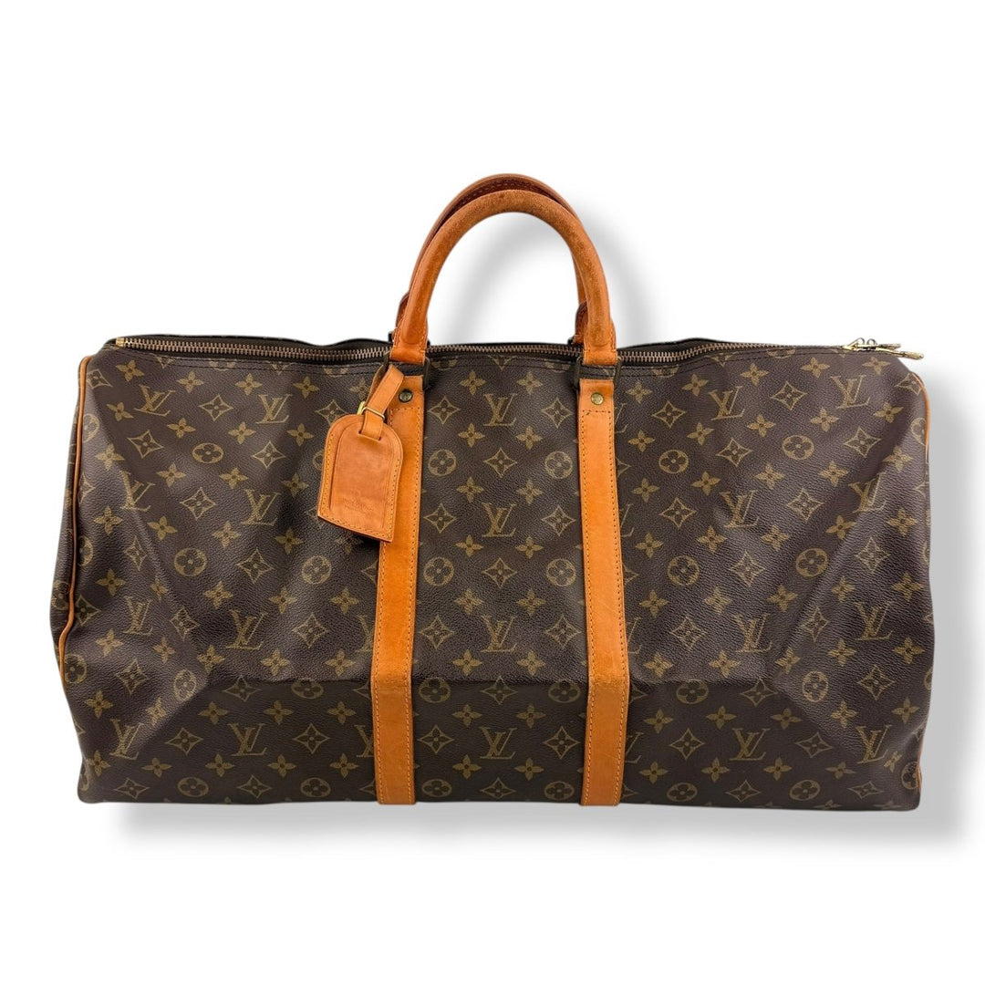 Louis Vuitton Vintage Brown Monogram 55 Keepall Duffle Bag - Lux Central