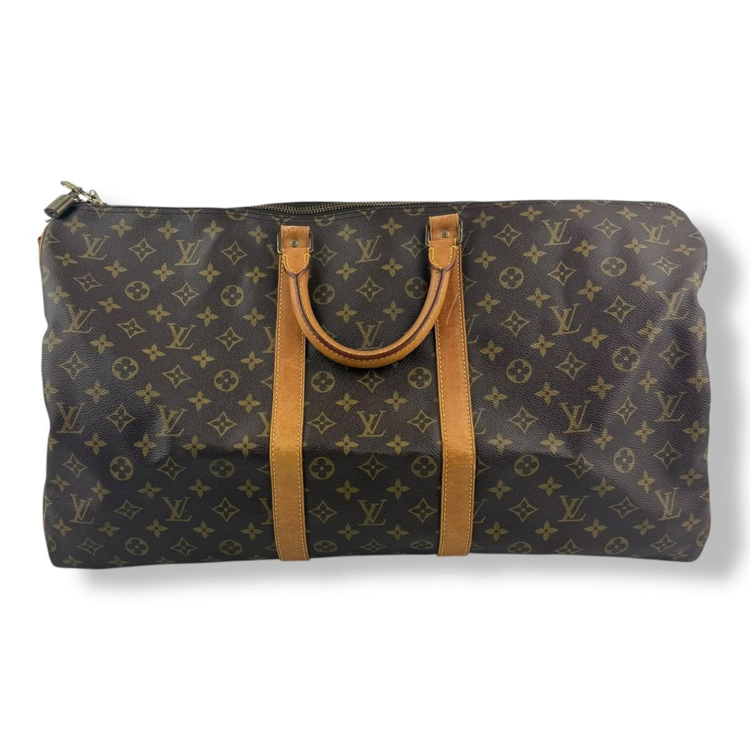 Louis Vuitton Vintage Brown Monogram 55 Keepall Duffle Bag - Lux Central