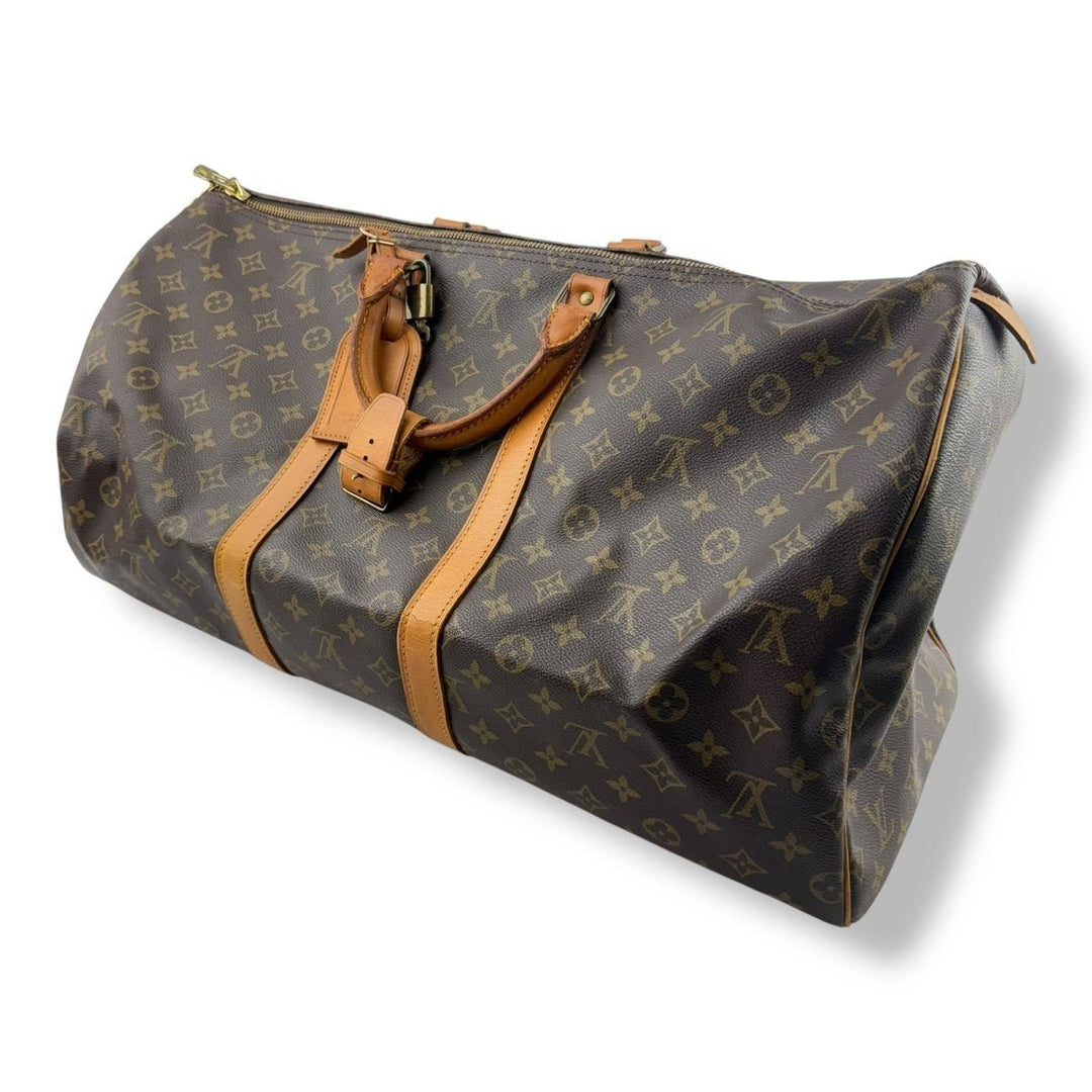 Louis Vuitton Vintage Brown Monogram 55 Keepall Duffle Bag - Lux Central