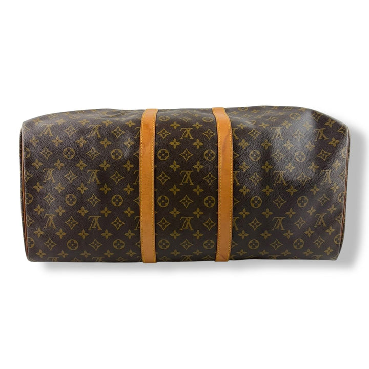Louis Vuitton Vintage Brown Monogram 55 Keepall Duffle Bag - Lux Central