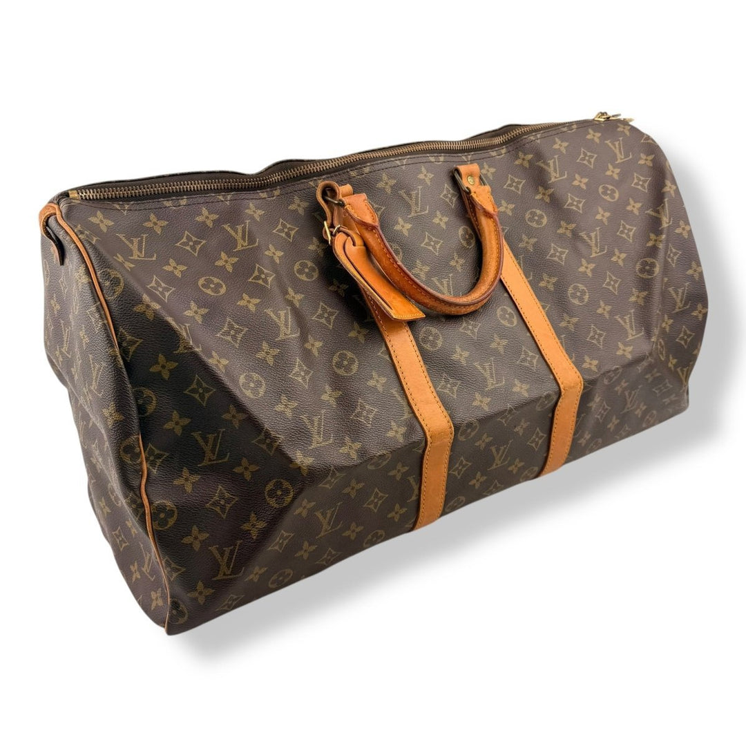 Louis Vuitton Vintage Brown Monogram 55 Keepall Duffle Bag - Lux Central