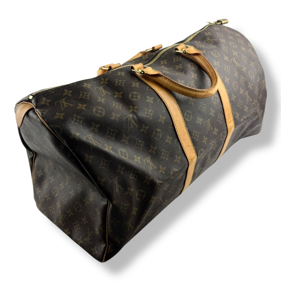 Louis Vuitton Vintage Brown Monogram 55 Keepall Duffle Bag - Lux Central