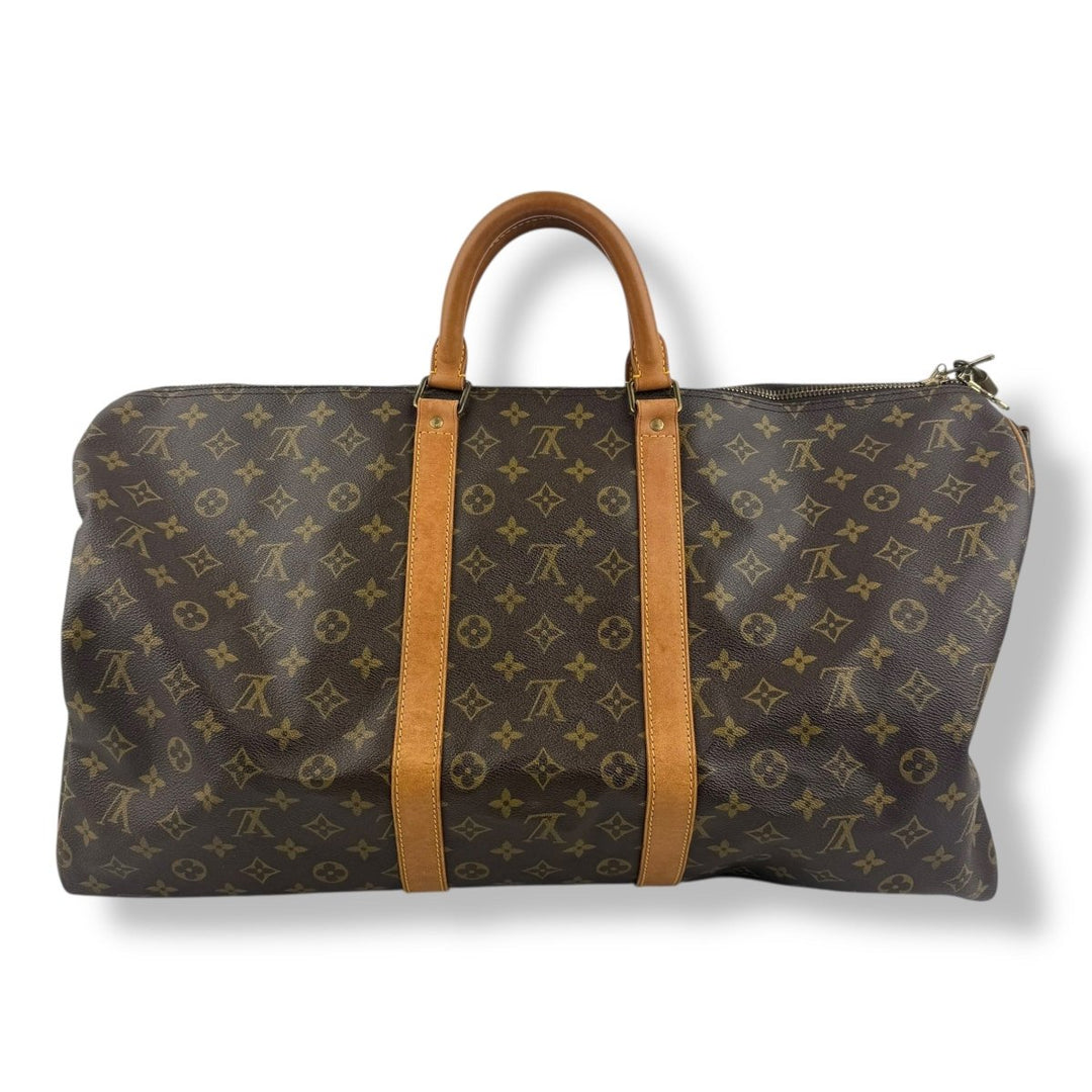 Louis Vuitton Vintage Brown Monogram 55 Keepall Duffle Bag - Lux Central