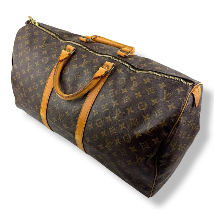 Louis Vuitton Vintage Brown Monogram 55 Keepall Duffle Bag - Lux Central