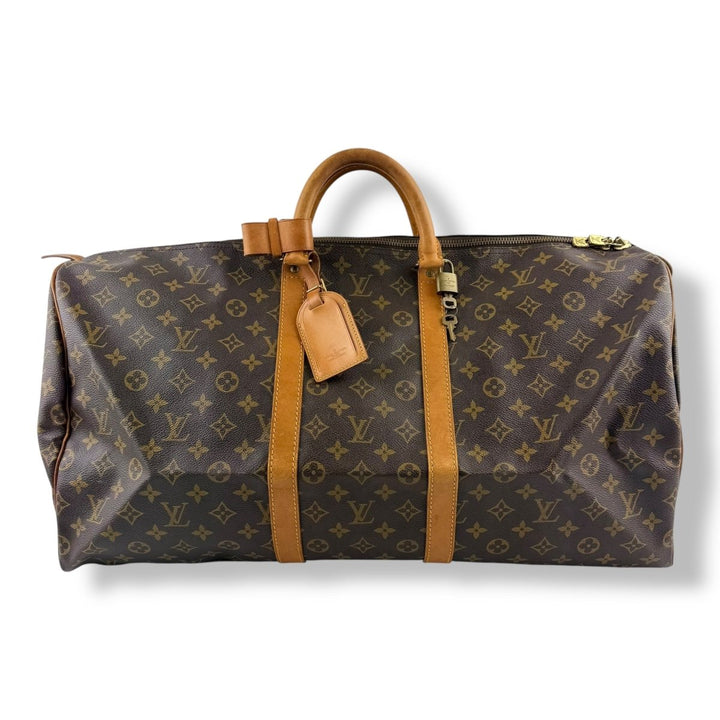 Louis Vuitton Vintage Brown Monogram 55 Keepall Duffle Bag - Lux Central