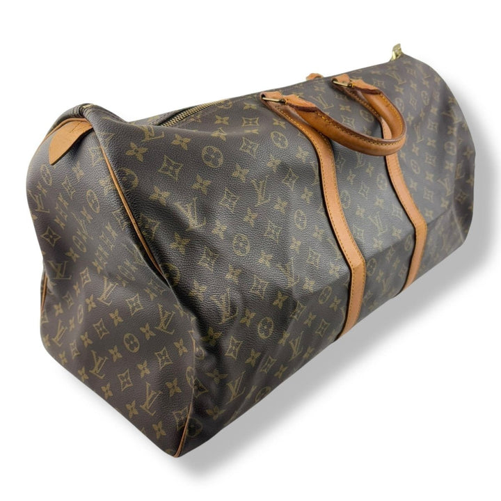 Louis Vuitton Vintage Brown Monogram 55 Keepall Duffle Bag - Lux Central