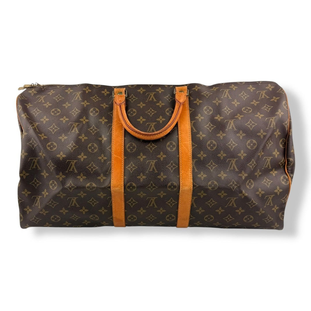 Louis Vuitton Vintage Brown Monogram 55 Keepall Duffle Bag - Lux Central