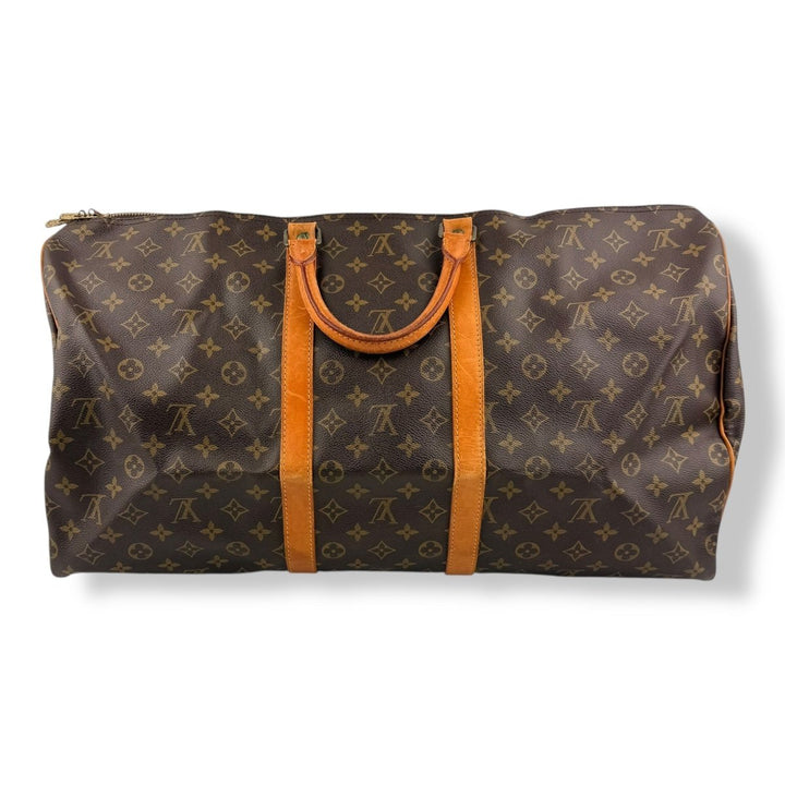 Louis Vuitton Vintage Brown Monogram 55 Keepall Duffle Bag - Lux Central