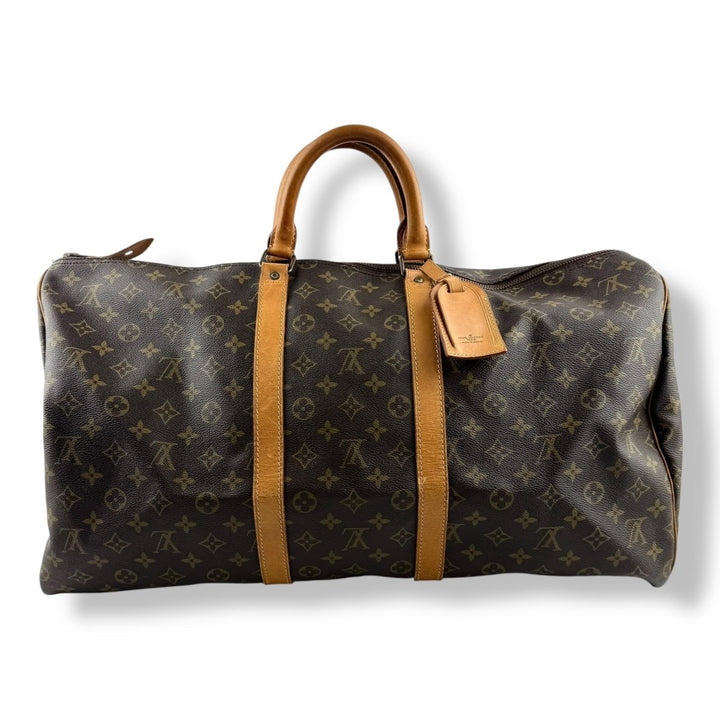 Louis Vuitton Vintage Brown Monogram 55 Keepall Duffle Bag - Lux Central