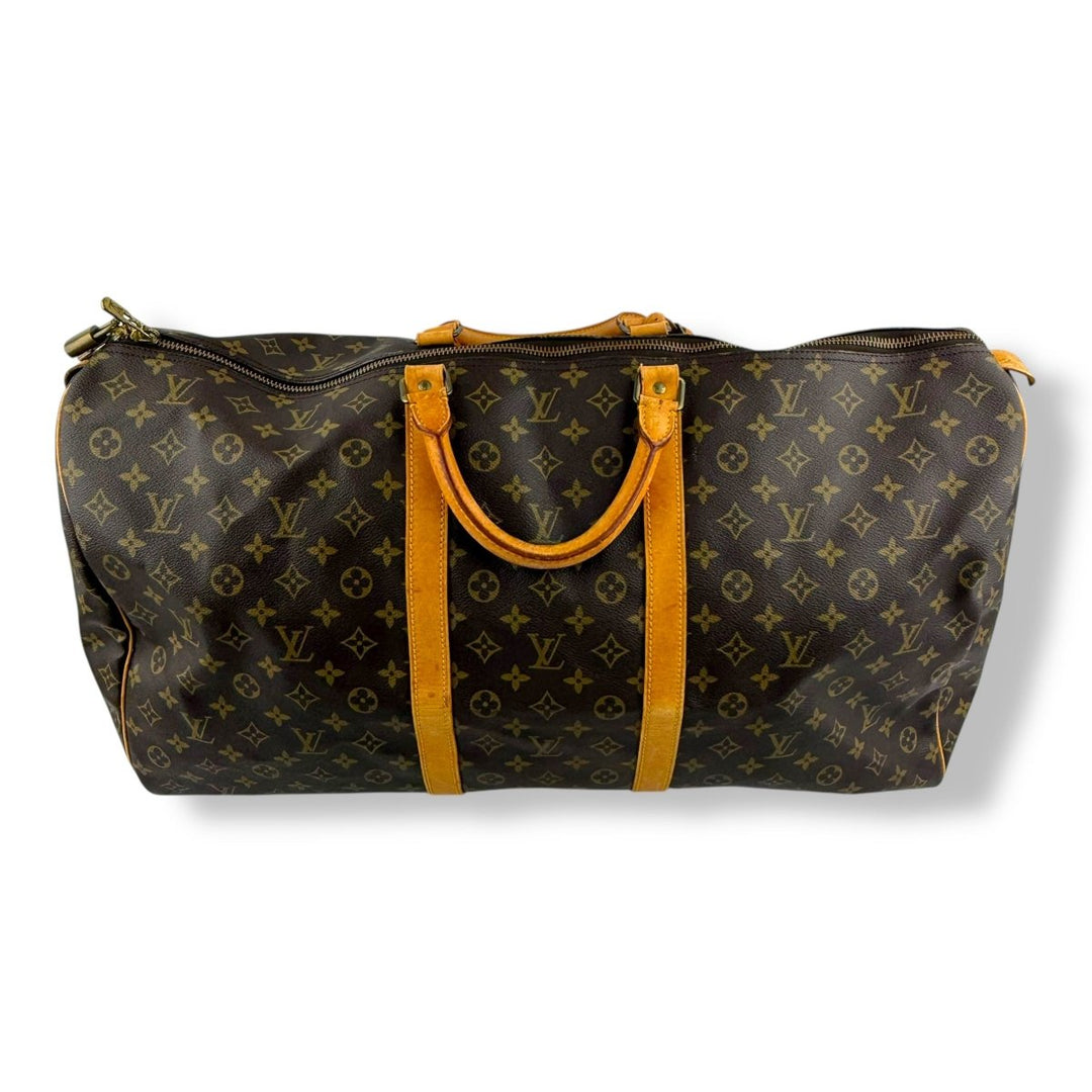 Louis Vuitton Vintage Brown Monogram 60 Keepall Duffle Bag - Lux Central