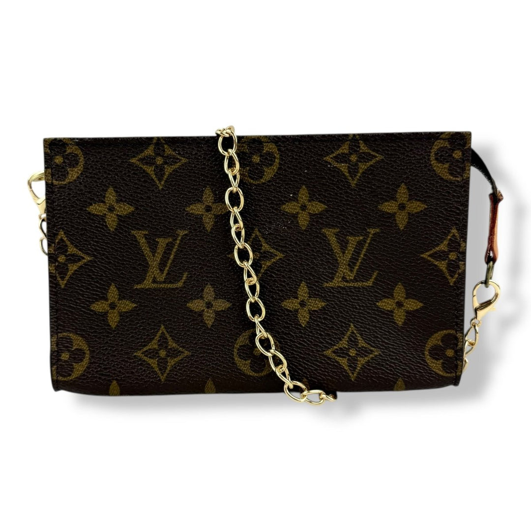 Louis Vuitton Vintage Brown Monogram Classic Signature Mini Bucket Pouch Bag - Lux Central