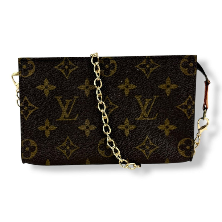 Louis Vuitton Vintage Brown Monogram Classic Signature Mini Bucket Pouch Bag - Lux Central