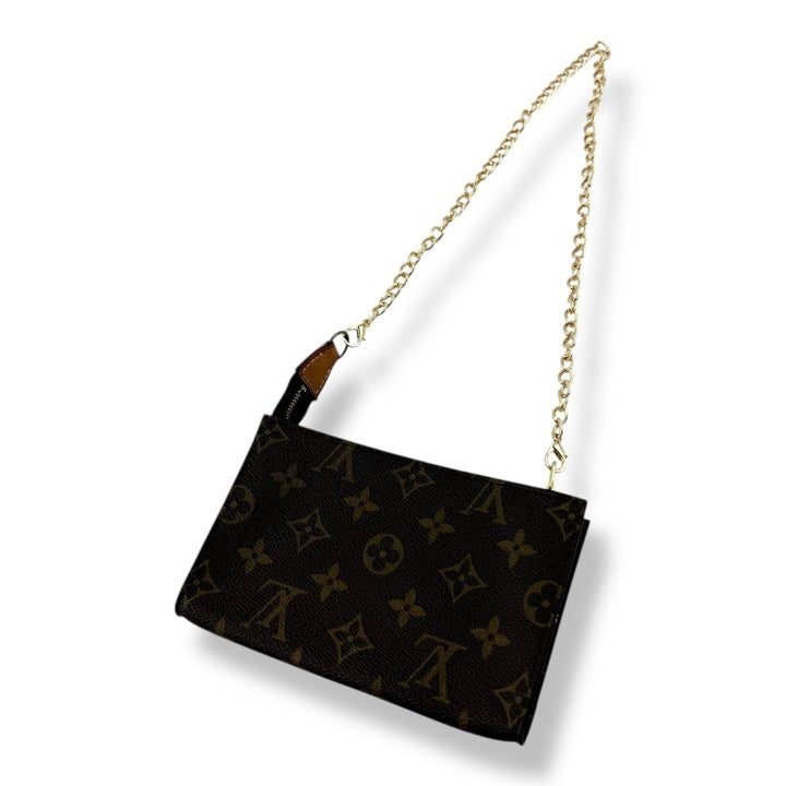 Louis Vuitton Vintage Brown Monogram Classic Signature Mini Bucket Pouch Bag - Lux Central