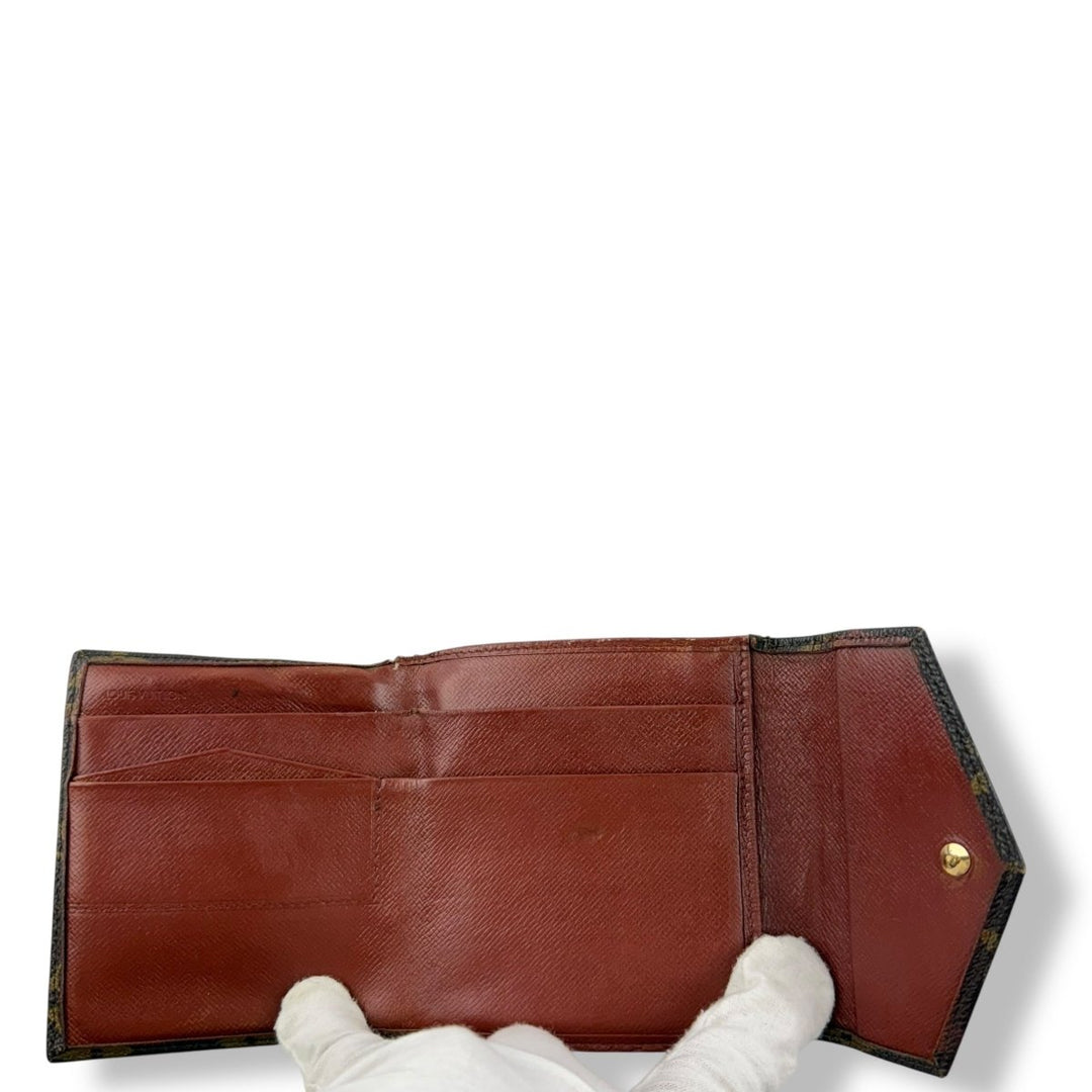 Louis Vuitton Vintage Brown Monogram Compact Bifold Wallet Purse - Lux Central