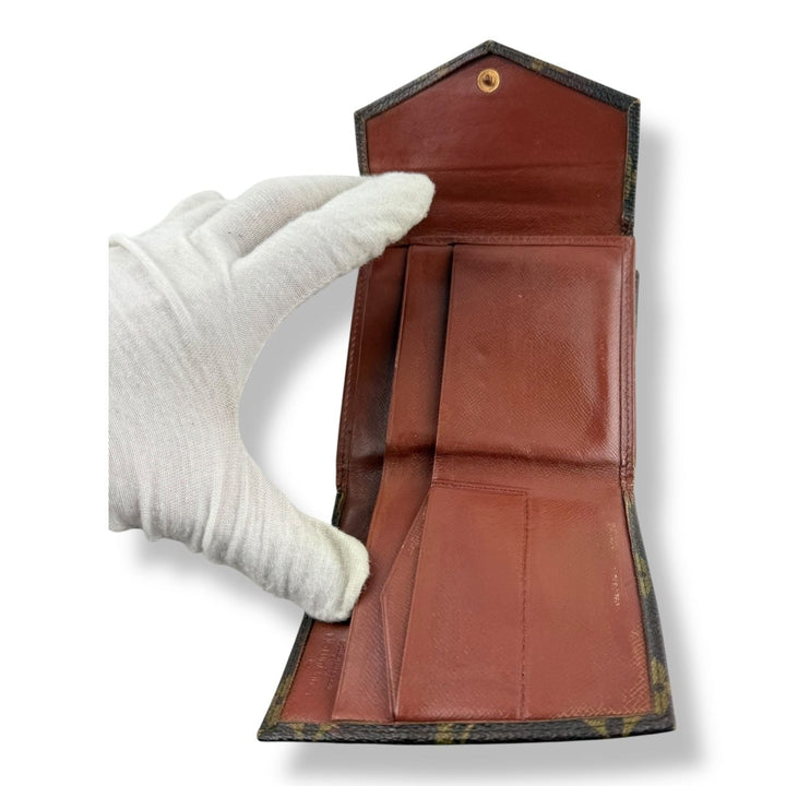 Louis Vuitton Vintage Brown Monogram Compact Bifold Wallet Purse - Lux Central