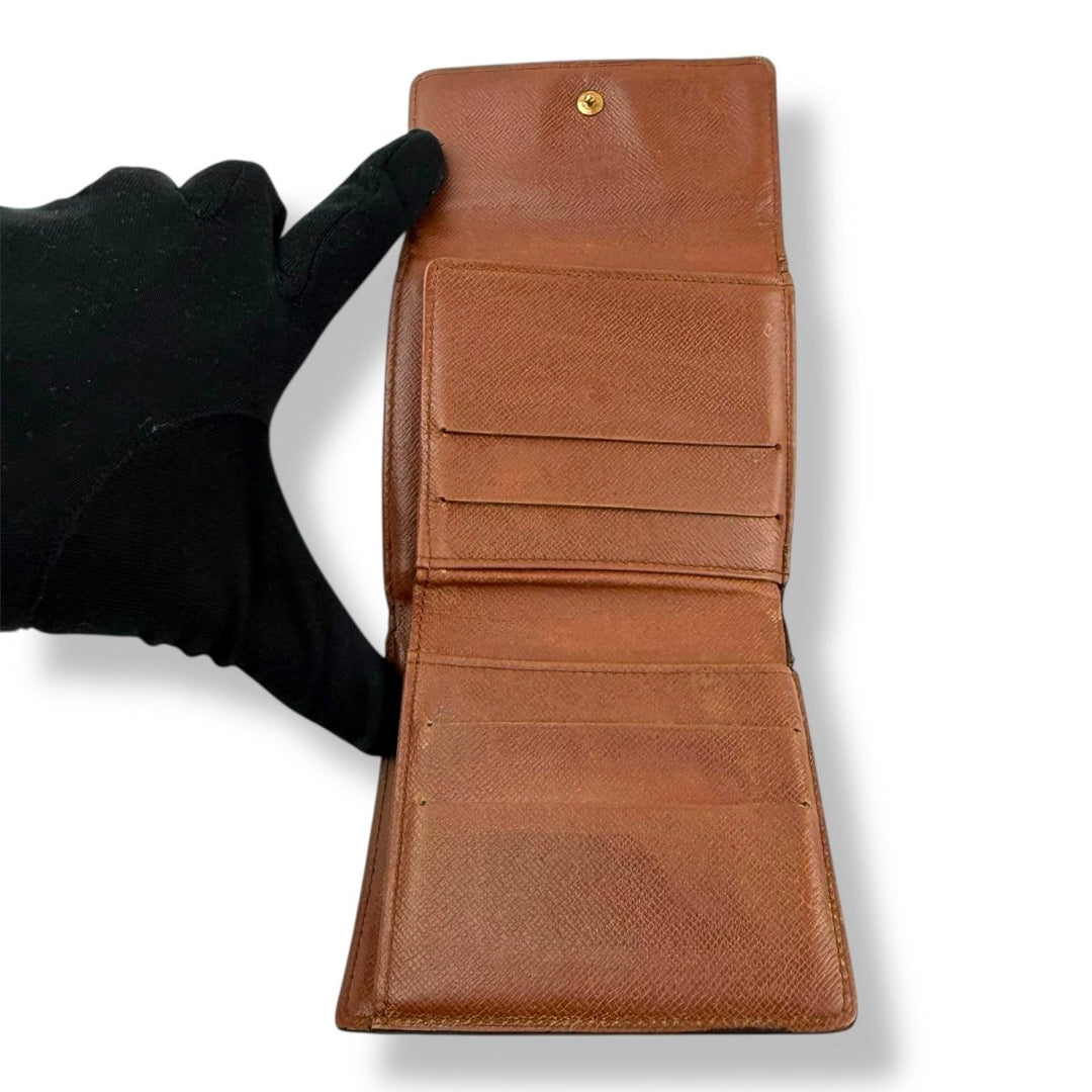 Louis Vuitton Vintage Brown Monogram Compact Bifold Wallet Purse - Lux Central