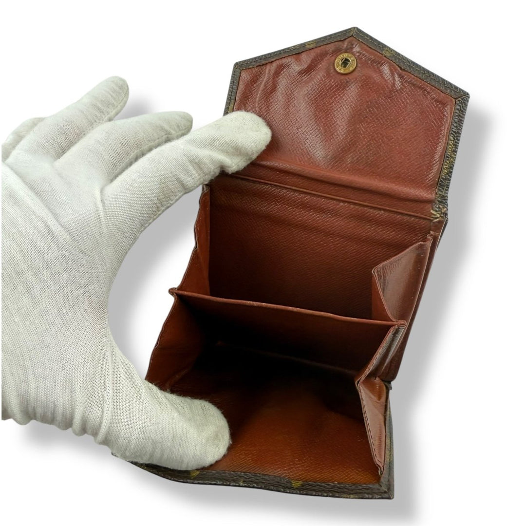 Louis Vuitton Vintage Brown Monogram Compact Bifold Wallet Purse - Lux Central