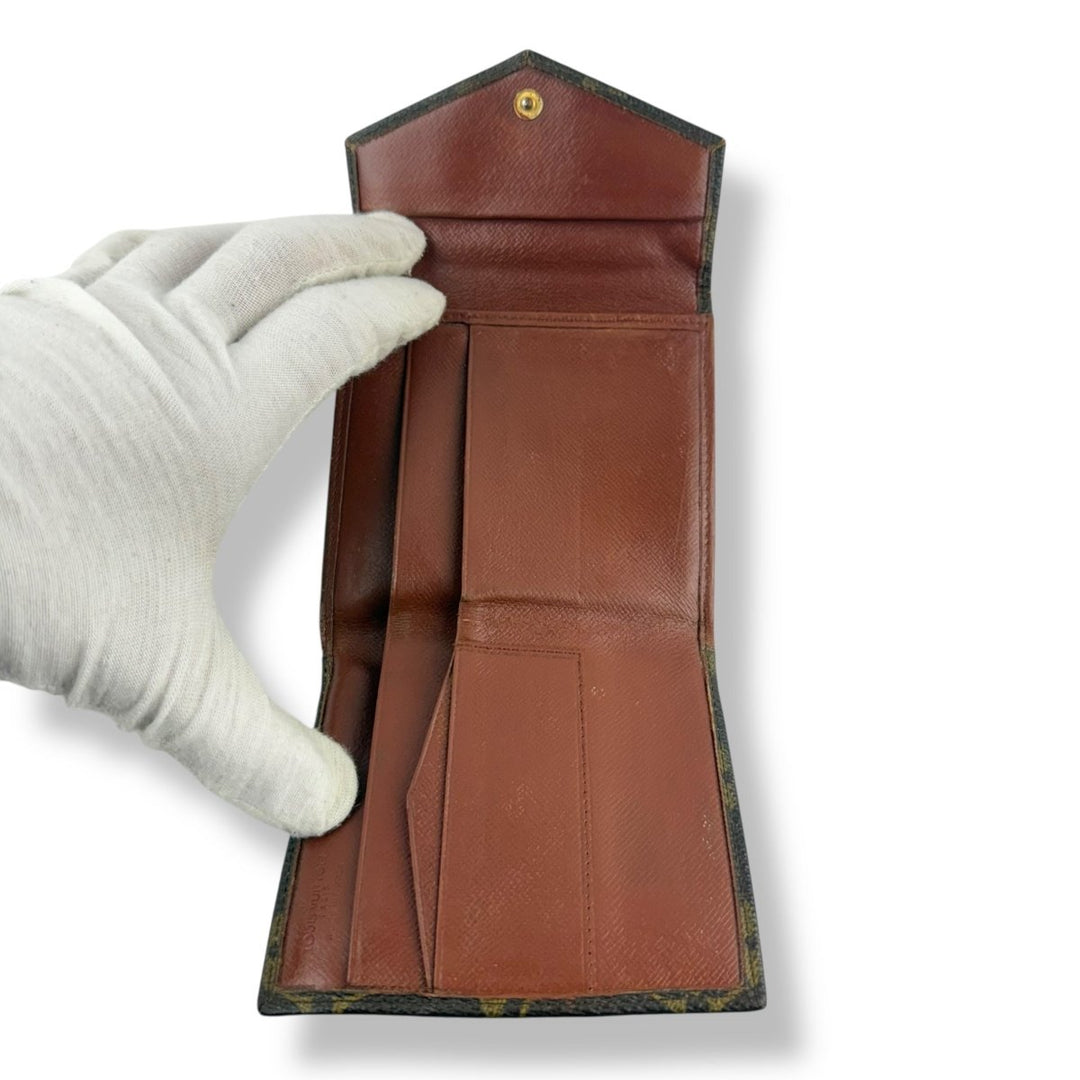 Louis Vuitton Vintage Brown Monogram Compact Bifold Wallet Purse - Lux Central