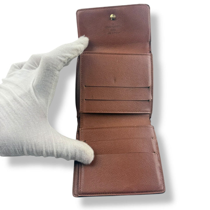 Louis Vuitton Vintage Brown Monogram Compact Bifold Wallet Purse - Lux Central