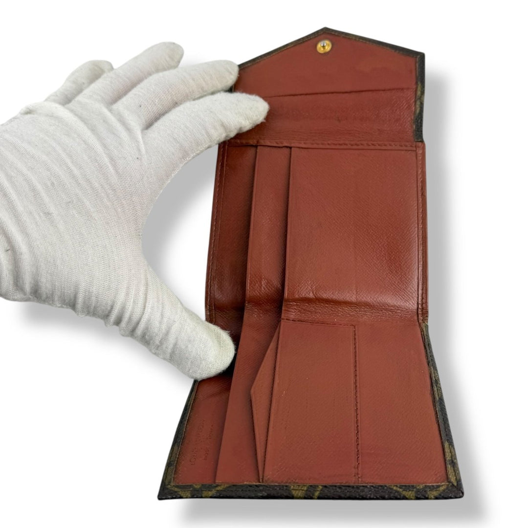 Louis Vuitton Vintage Brown Monogram Compact Bifold Wallet Purse - Lux Central