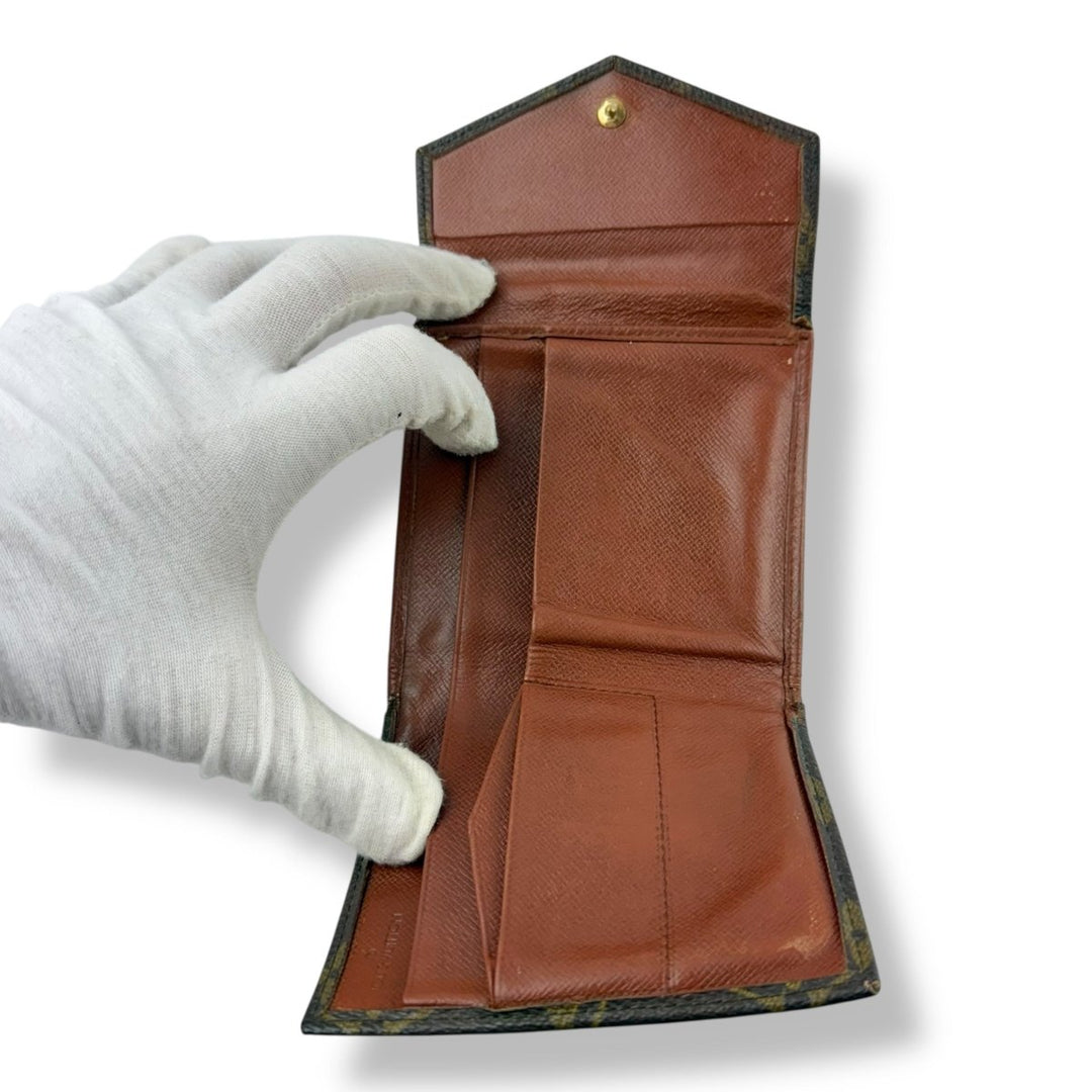 Louis Vuitton Vintage Brown Monogram Compact Bifold Wallet Purse - Lux Central