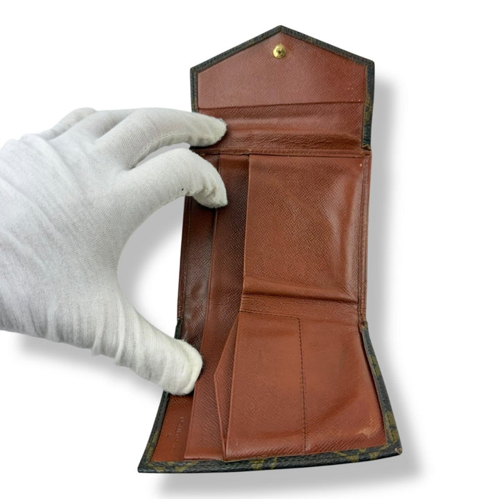 Louis Vuitton Vintage Brown Monogram Compact Bifold Wallet Purse - Lux Central