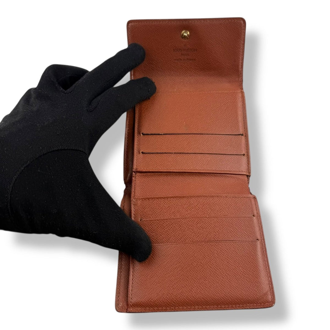 Louis Vuitton Vintage Brown Monogram Compact Bifold Wallet Purse - Lux Central