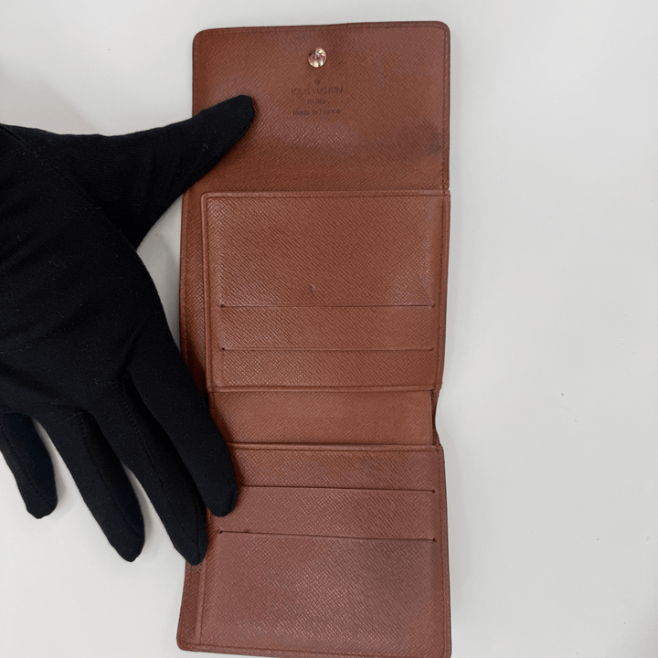 Louis Vuitton Vintage Brown Monogram Compact Bifold Wallet Purse - Lux Central