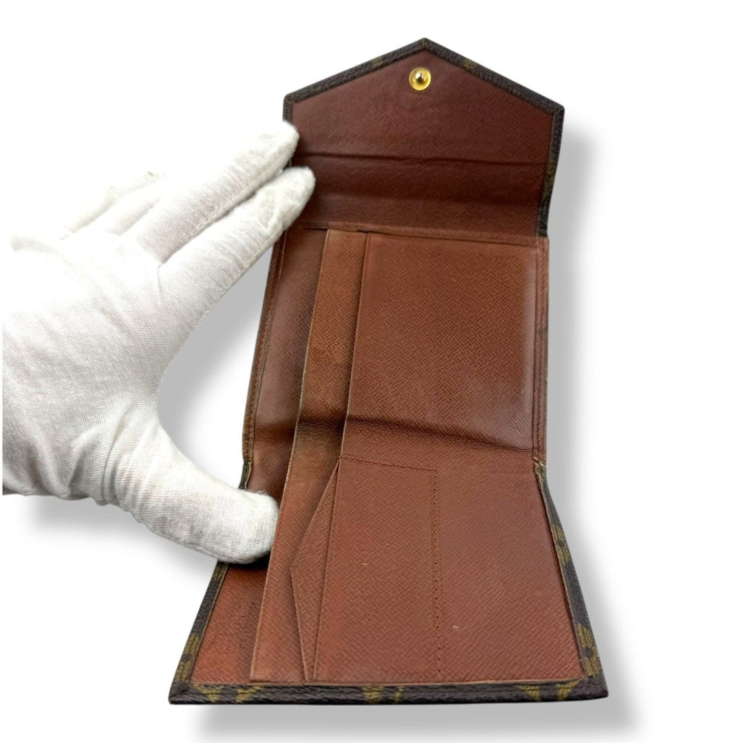 Louis Vuitton Vintage Brown Monogram Compact Bifold Wallet Purse - Lux Central