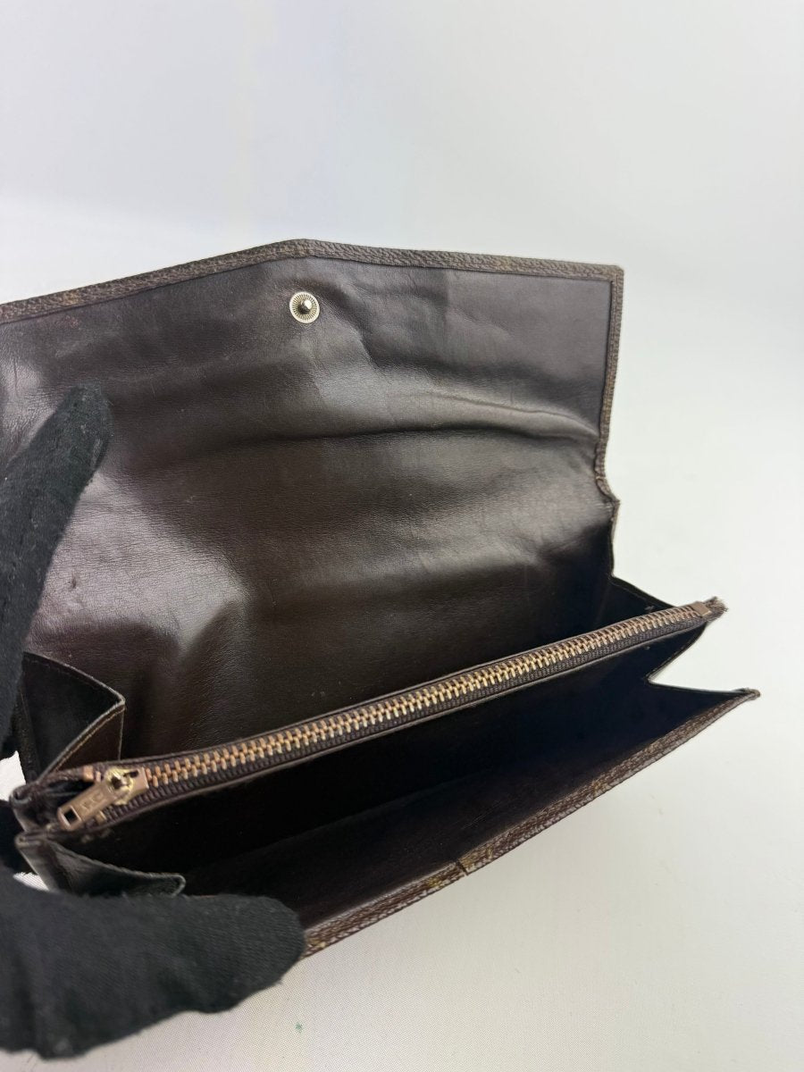 Louis Vuitton Vintage Brown Monogram Long Femme Wallet - Lux Central