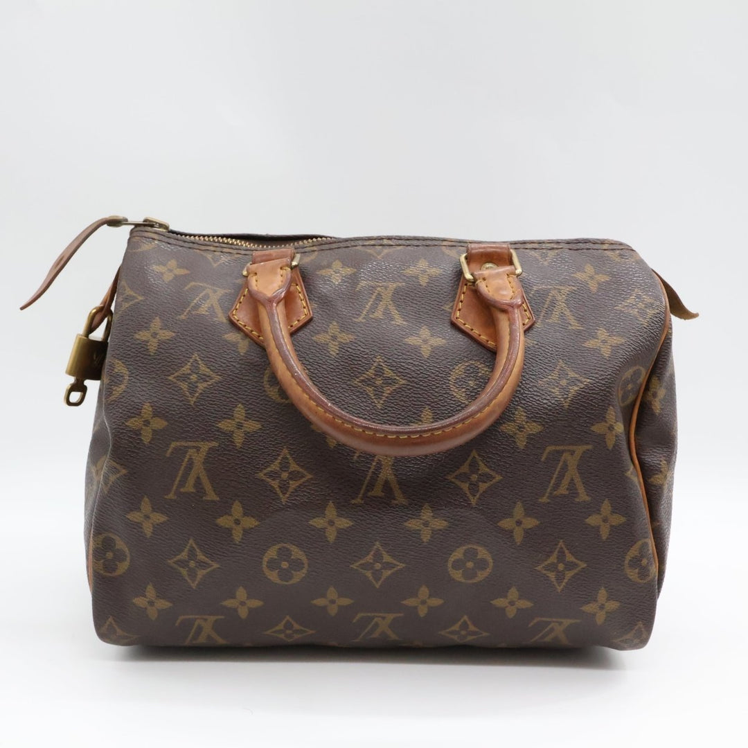 Louis Vuitton Vintage Brown Monogram Speedy 25 Handbag - Lux Central