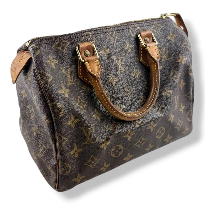 Louis Vuitton Vintage Brown Monogram Speedy 25 Handbag - Lux Central