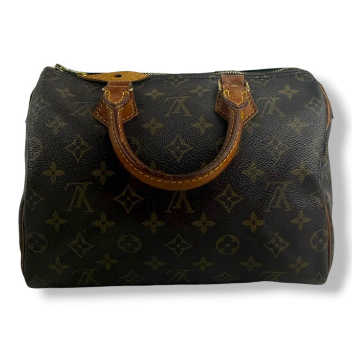 Louis Vuitton Vintage Brown Monogram Speedy 25 Handbag - Lux Central