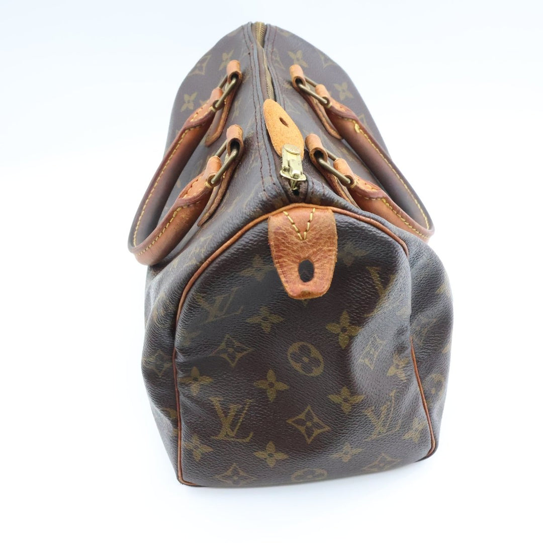 Louis Vuitton Vintage Brown Monogram Speedy 25 Handbag - Lux Central