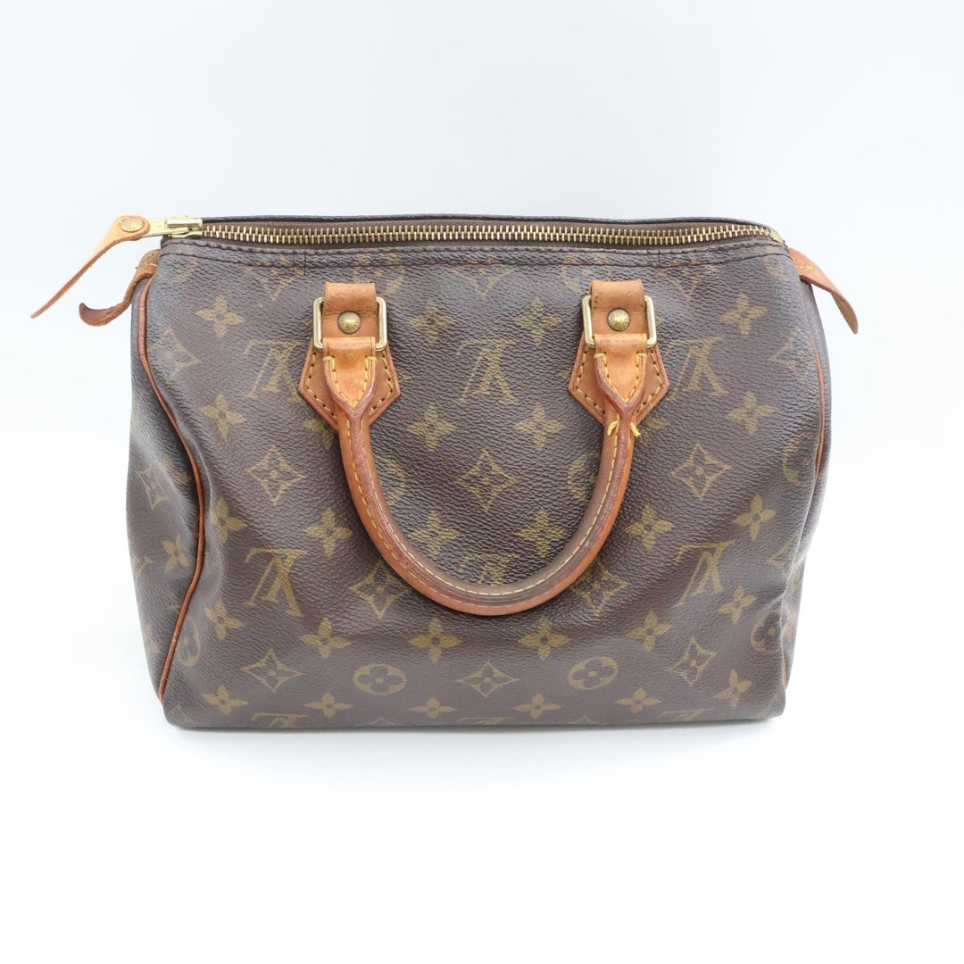 Louis Vuitton Vintage Brown Monogram Speedy 25 Handbag - Lux Central