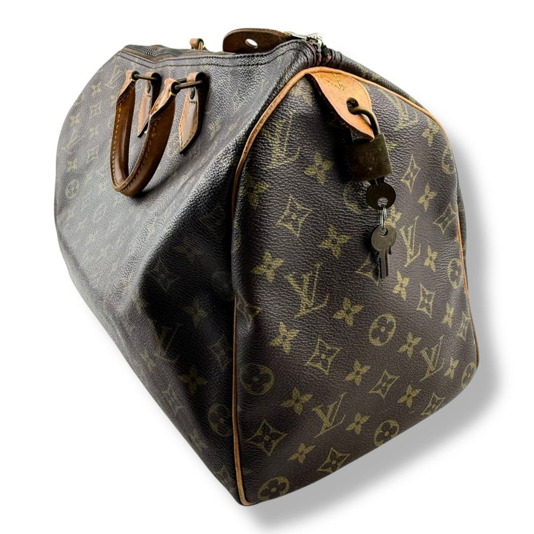 Louis Vuitton Vintage Brown Monogram Speedy 40 Handbag - Lux Central