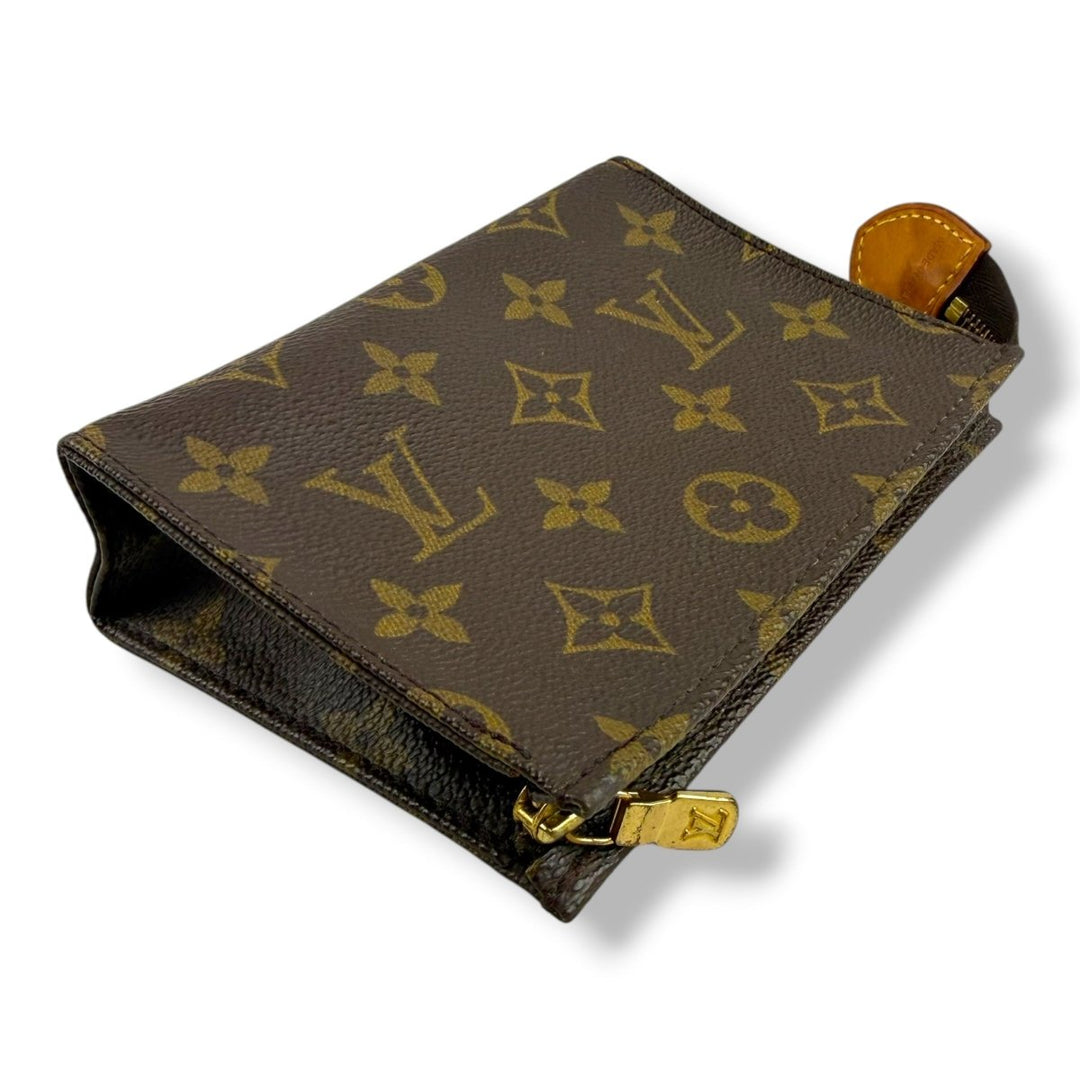 Louis Vuitton Vintage Brown Monogram Toiletry Pouch 15 Bag - Lux Central
