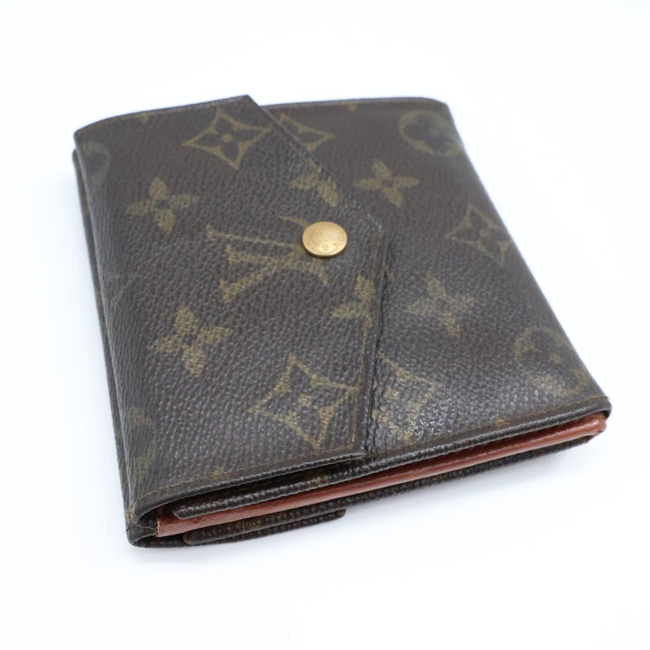Louis Vuitton Vintage Brown Monogram V Flap Compact Bifold Wallet Purse Good/Very Good Condition - Lux Central