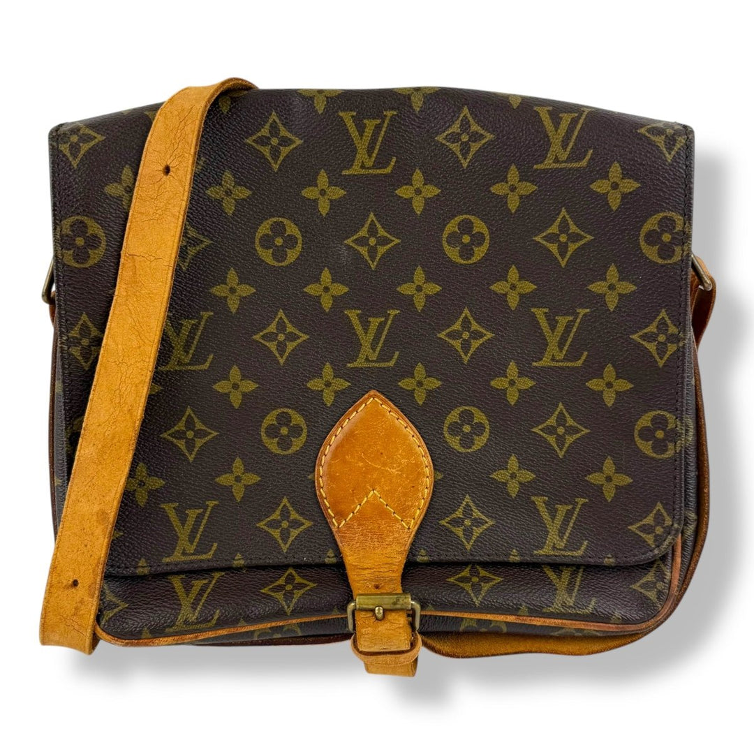 Louis Vuitton Vintage Cartouchiere GM Brown Monogram Handbag - Lux Central