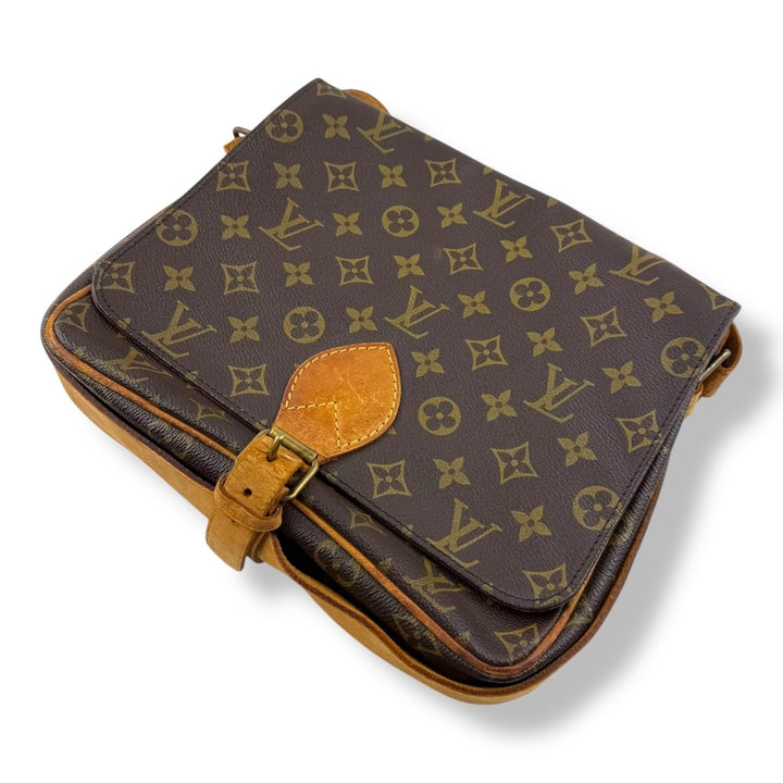 Louis Vuitton Vintage Cartouchiere GM Brown Monogram Handbag - Lux Central