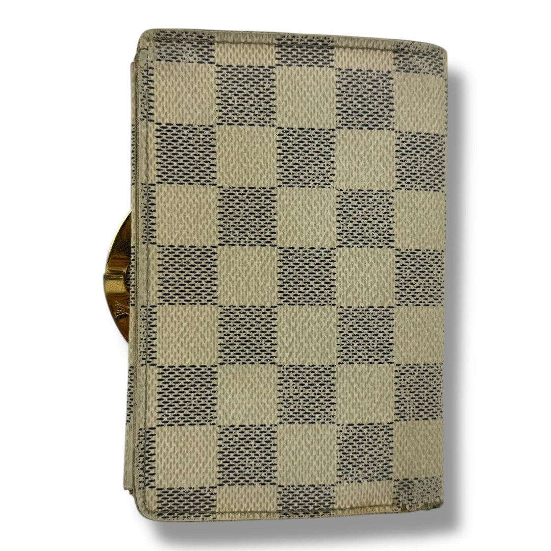 Louis Vuitton Vintage Damier Azur Monogram Card Clip Wallet - Lux Central