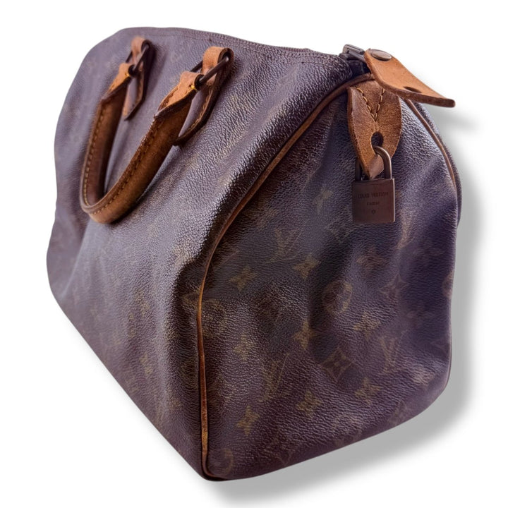 Louis Vuitton Vintage Speedy 30 Brown Monogram Handbag - Lux Central