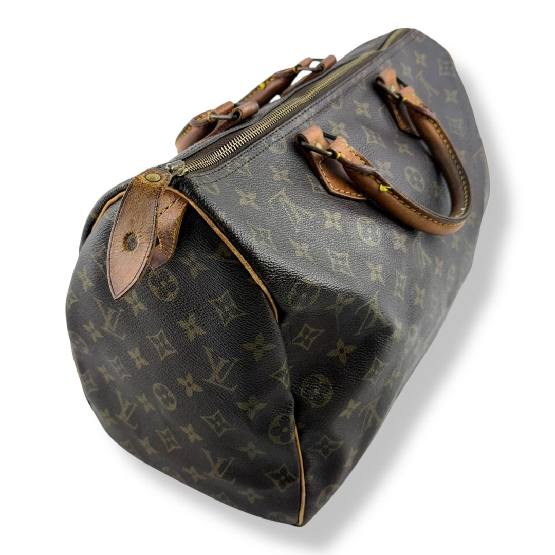 Louis Vuitton Vintage Speedy 30 Brown Monogram Handbag - Lux Central