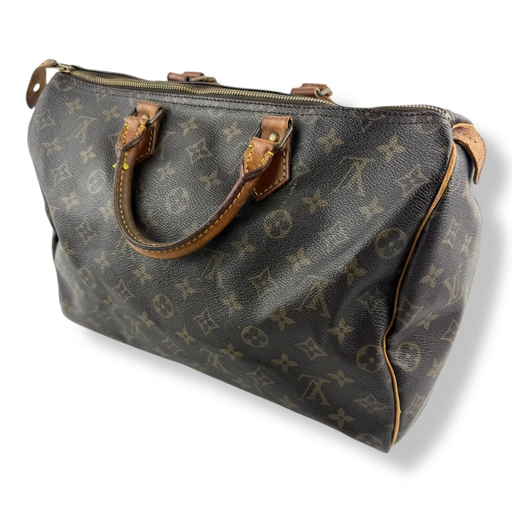 Louis Vuitton Vintage Speedy 30 Brown Monogram Handbag - Lux Central