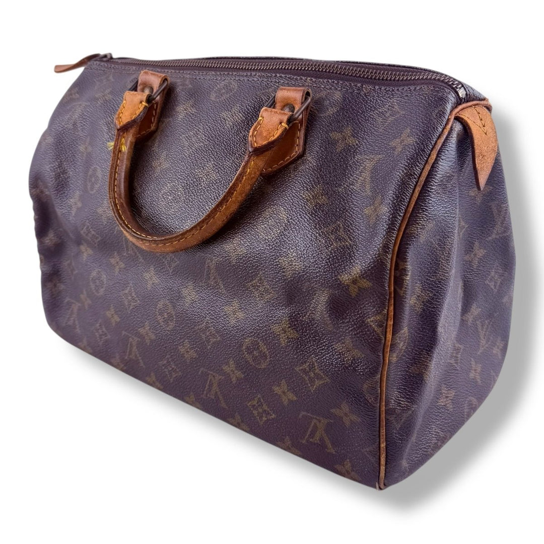 Louis Vuitton Vintage Speedy 30 Brown Monogram Handbag - Lux Central
