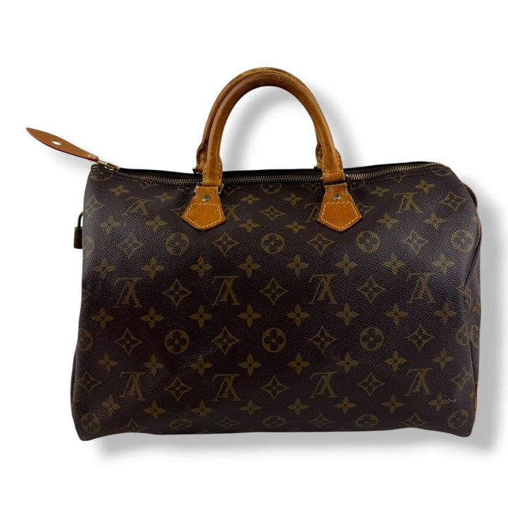 Louis Vuitton Vintage Speedy 35 Brown Monogram Handbag - Lux Central
