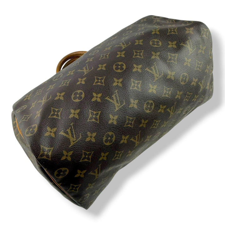 Louis Vuitton Vintage Speedy 35 Brown Monogram Handbag - Lux Central