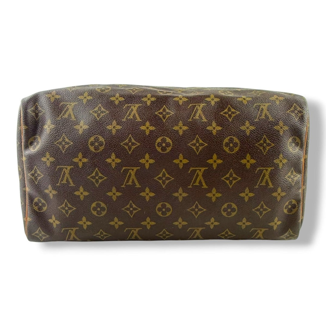 Louis Vuitton Vintage Speedy 35 Brown Monogram Handbag - Lux Central