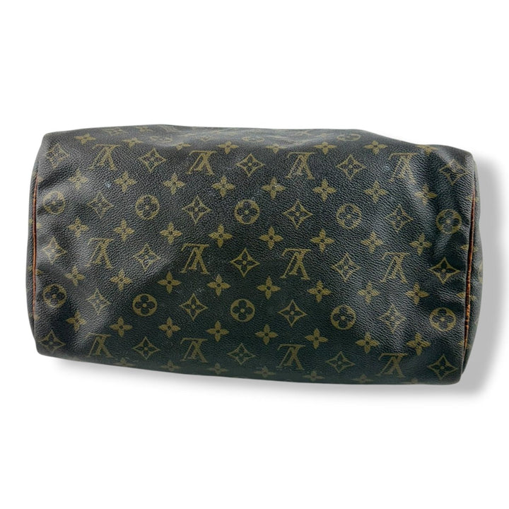 Louis Vuitton Vintage Speedy 35 Brown Monogram Handbag - Lux Central